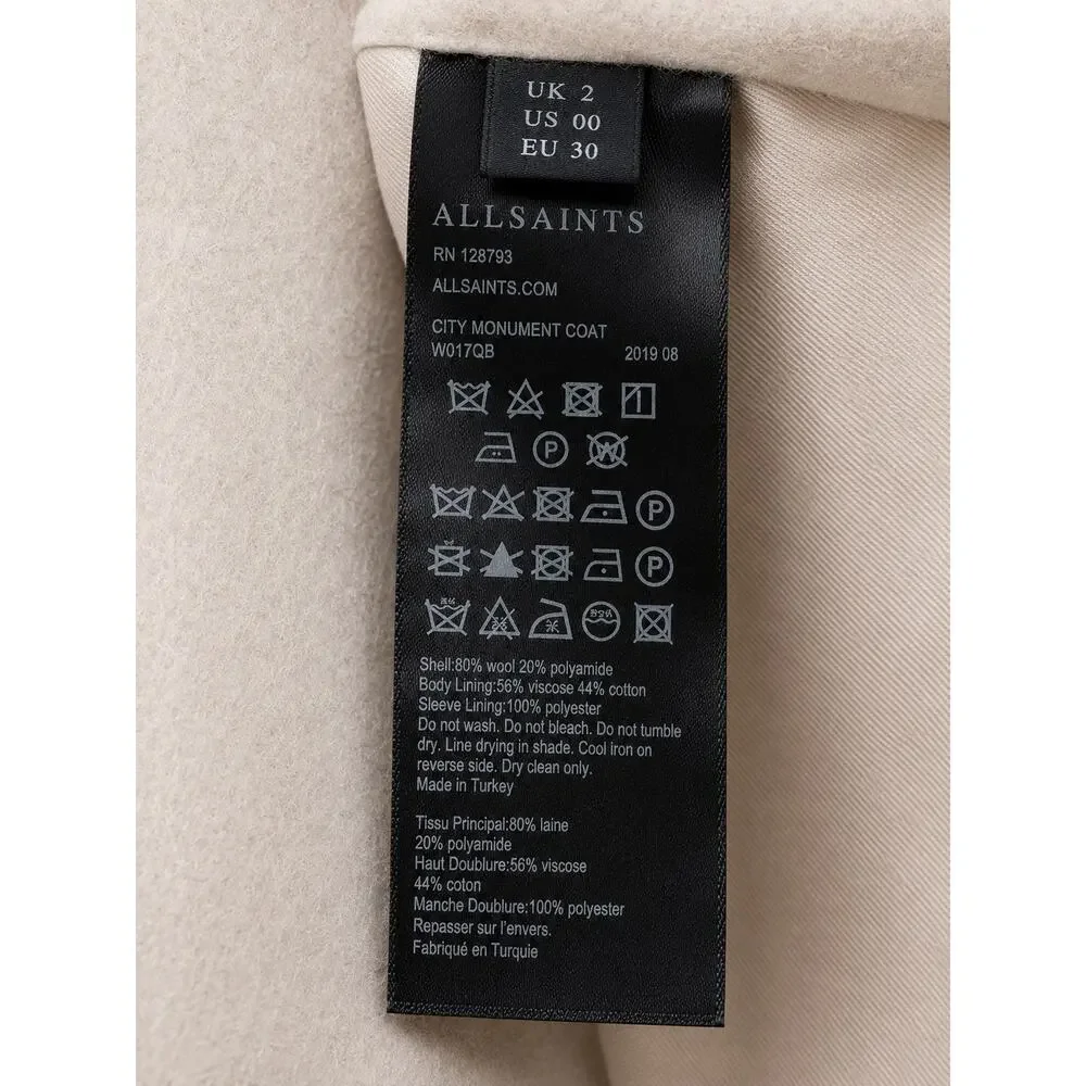 AllSaints City Monument Coat Wool Blend